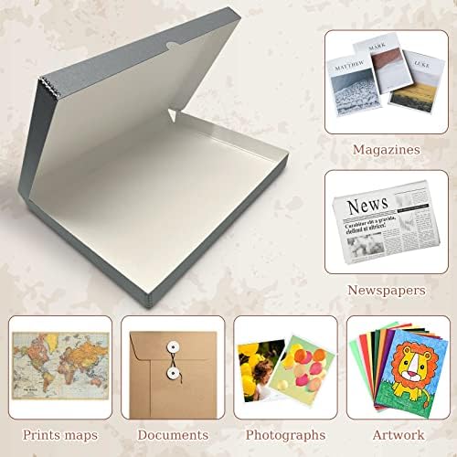 Golden State Art, Clamshell Archival Folio Storage Box 13x19, Gray - Image 6