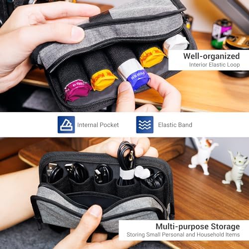 JJC Film Pouch Case for 120-Medium Format, Polyester Carrying Pouch for 5 Rolls With Elastic Slot Interior, Belt Loop Design, and Wrist Strap for Easy Carry (Film Not Included) - Image 4