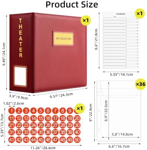 HAUTOCO Show-Bill Binder with 36 Sleeves for 8.5" x 5.5" Broadway Programs - Image 2