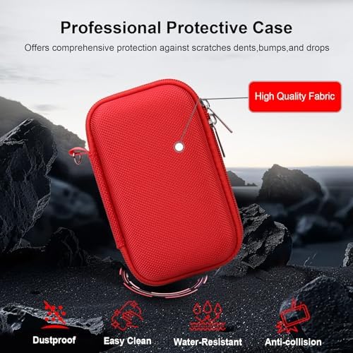 RAIALL Camera Case for Canon PowerShot SX740 HS/ SX730 HS/ SX720 HS/ SX620 HS Digital Camera, 4K Video Camera Hard Carrying Case Protective Travel Bag, Mesh Pocket for Batteries and USB Cable, Red - Image 6