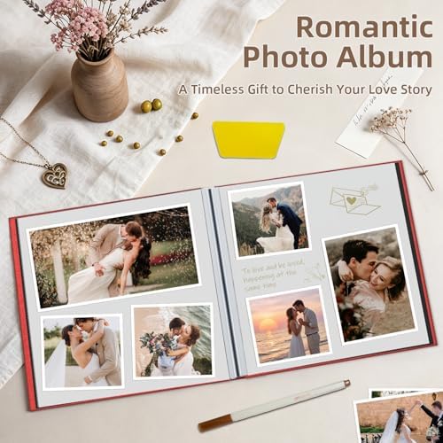 Popotop Photo Album Self Adhesive Scrapbook Album for 4x6 5x7 8x10 Pictures DIY Photo Book as Scrapbooking Supplies Kits, Birthday Gifts for Women Mom Wedding Baby Family Travel - Image 5