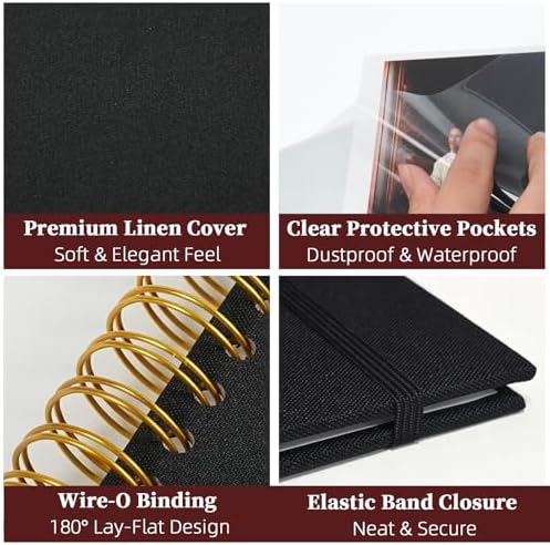 Window Cover Scrapbook Album 8.5x11 in, 30 Sleeves Black - Image 6