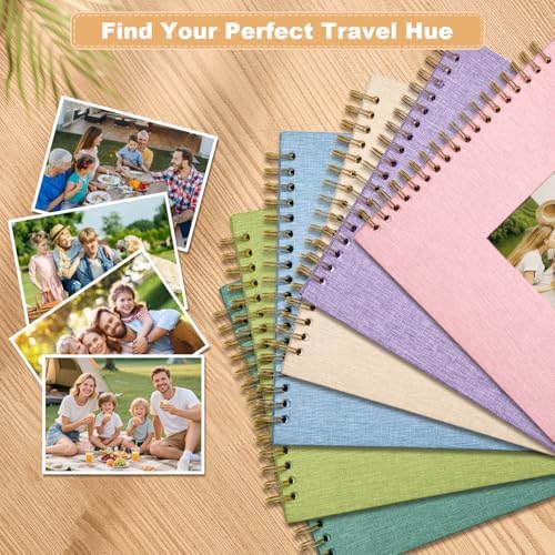 Scrapbook Photo Album Linen Cover, 8 x 8 Inch Hardcover Kraft White Pages Memory Book, for Travel Wedding Guest Book Christmas Baby Shower (40 Sheets/ 80 Pages,Pink) - Image 7