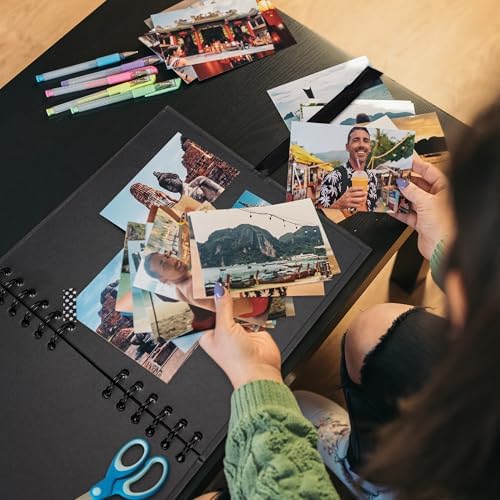 Scrapbook Photo Album DIY 12x12 Inch Thick Kraft 80 Pages Black - Image 2