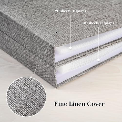 Mublalbum 12x12 Inch 3 Ring DIY Scrapbook Photo Album 80 Pages, Grey - Image 6