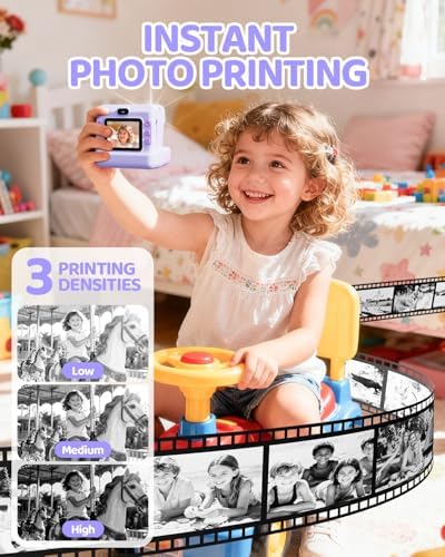 CalineGam Kids Instant Print Camera, 1080P HD Dual Lens with 32GB Card | 2.4" Screen Kids Camera with 3 Paper Rolls, 16X Zoom, Christmas Birthday Gifts for Girls and Boys Age 3-12 - Image 3
