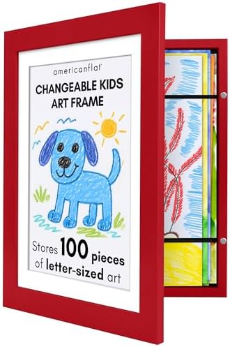 Americanflat 8.5x11 Changeable Kids Art Frame - Apple Red by Americanflat