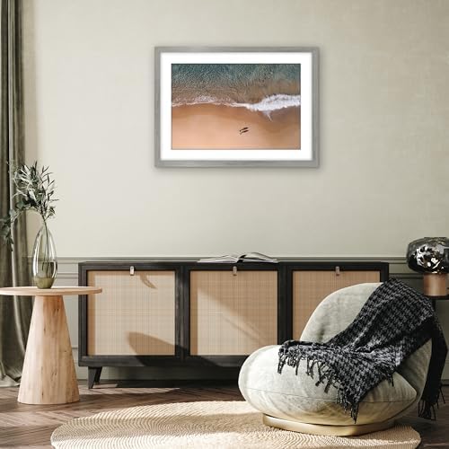 Americanflat 20x28 Poster Frame - Matted to 16x24 - Engineered Wood - Grey - Image 6
