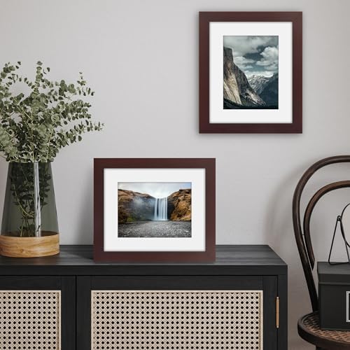 Americanflat 9x11 Picture Frame - Matted to 6x8 - Mahogany - Image 4