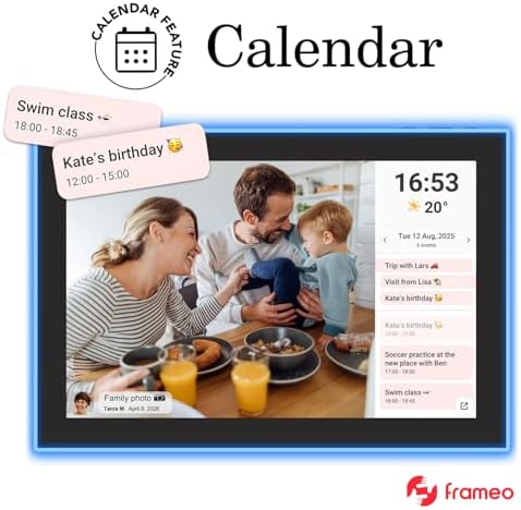 32GB FRAMEO 10.1 Inch WiFi Digital Photo Frame, 1280x800 HD IPS LCD Touch Screen, Auto-Rotate, 32GB Storage, Support USB Drive/SD Card Extend Storage, Share Moments via Frameo App - Image 5