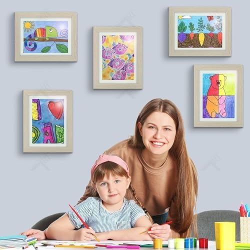2 Pack 9x12 Front-Opening Kids Artwork Frames Changeable (Grey) - Image 4