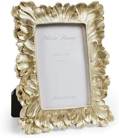 Cuspin Gold Vintage 4x6 Picture Frame Palm Leaf Textured Resin Photo Frame by Cuspin