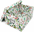 GUOZI Collapsible Storage Box, Decorative Memory Box with Lid & Metal Reinforced Corners, Cardboard File Bin with Handles, Organizer Gift Box for Keepsake Toy Photos Office Nursery Wardrobe Bookshelf by GUOZI