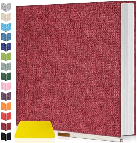 Artfeel Photo Album Self Adhesive Scrapbook,120 Pages Large Photo Book for 4x6,5x7,8x10 Pictures,DIY Album for Baby Wedding Family Travel Birthday,with Metallic Pen and Scraper by Artfeel