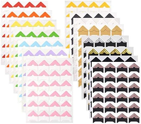 360 Count Self-Adhesive Acid Free Photo Corners for Scrapbooks Memory Books (Multicolor) by Pulaisen