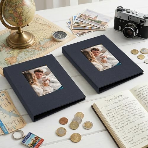 Small 4x6 Photo Album 24 Pockets Linen Cover Gray Blue 2 Pack - Image 6