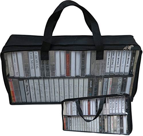 Evelots Cassette Tape Storage Bag, Holds 100 Tapes with Cases by Evelots