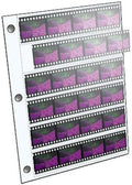 Clearfile Clear-File Archival Pages f/35mm Negatives 6 4 Frame Strips 100 by Unknown