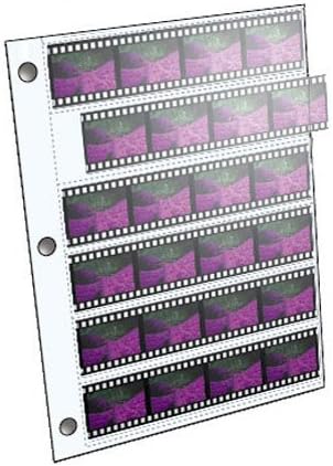 Clearfile Clear-File Archival Pages f/35mm Negatives 6 4 Frame Strips 100 by Unknown