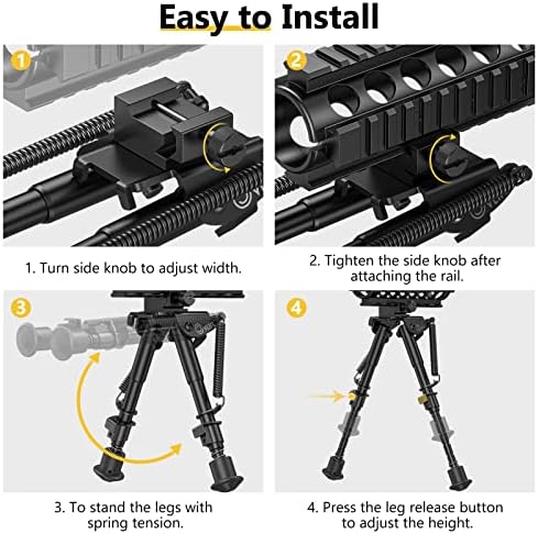 CVLIFE Rifle Bipod 6 to 9 Inches Picatinny Bipod for Hunting and Shooting - Image 5
