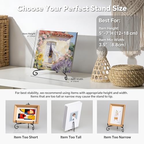 Artliving Plate Stands for Display, 5 Inch Black Iron Easel Plate Display Photo Holder Stand, Displays Picture Frames, Decorative Plates, Tablets and Art (4 pack) - Image 5