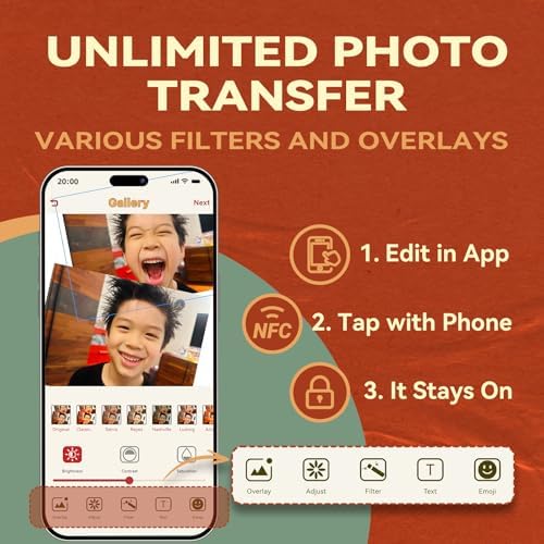 E-Paper Fridge Magnet Classic Plus, E-Ink Battery-Free Instant Photo Style Display, Wireless NFC Picture Frame, Phone-Controlled Acrylic Memo Board for Party/Travel/Home & Gifts, Compatible iPhone 13 and Newer (White) - Image 6