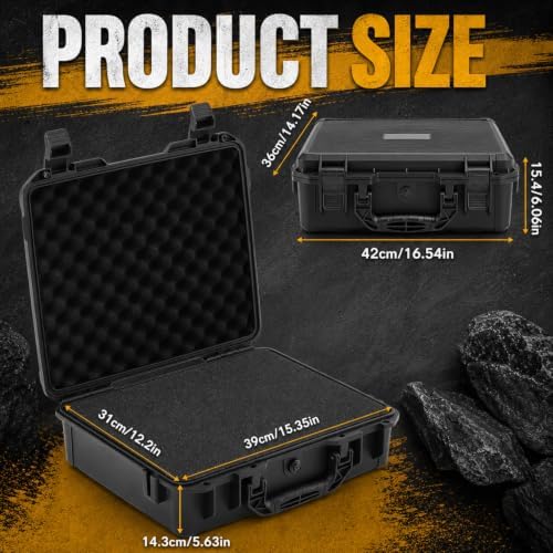 Relaxweex Waterproof Hard Case with Custom Foam, 16.54 x 14.17 x 6.06 Inch - Image 2