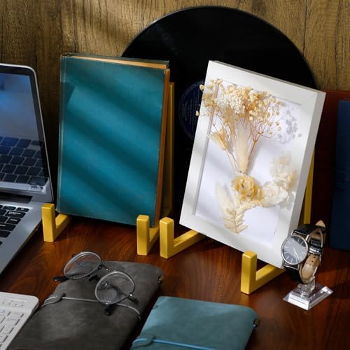 2 Pcs Large Plate Stands for Display Metal Frame Holder, Gold, 10 Inch - Image 4