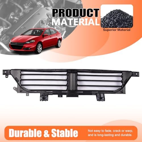 JX RACING Radiator Active Grille Shutter W/O Motor Compatible with 2013 2014 2015 2016 Dodge Dart Front Upper Radiator Air Control Shutter Black for 68302653AB CH1206112 - Image 3