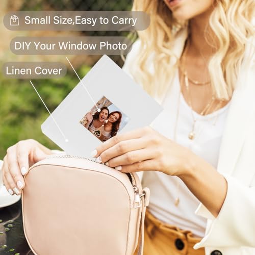 Artmag Mini Photo Album 4x6 50 Pockets 2 Pack, Linen Cover with Front Window Album Each Holds 52 Vertical Photos for Family Wedding Baby Children (White) - Image 6