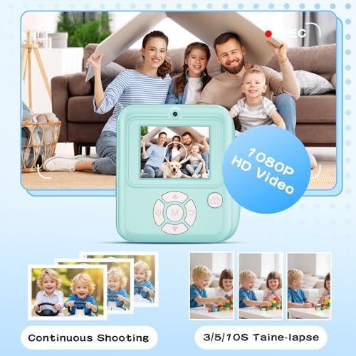 Kids Camera Instant Print, 1080P Kids Digital Camera that Print in 5 Colors - Image 4