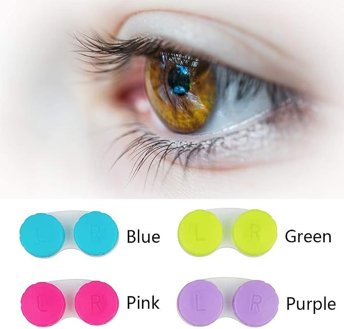 KISEER 24 Pack Colorful Contact Lens Case Box Holder Container Soak Storage Kit - Image 3