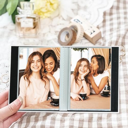Artmag Mini Photo Album 4x6 50 Pockets 2 Pack, Linen Cover with Front Window Album Each Holds 52 Vertical Photos for Family Wedding Baby Children (White) - Image 3
