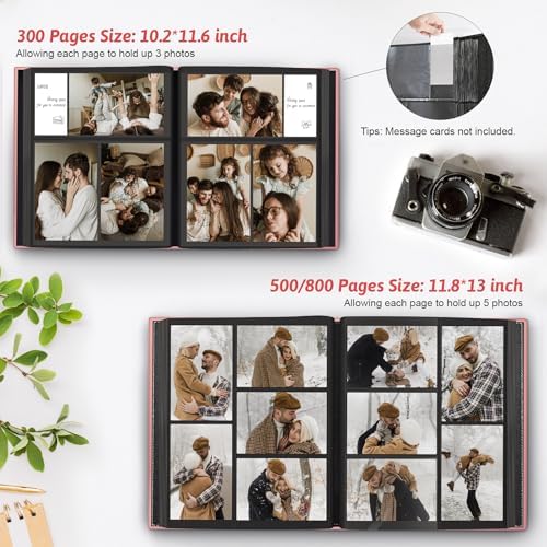 Popotop 4x6 Photo Album Holds 300 Pictures, Vegan Leather Hardcover - Image 5