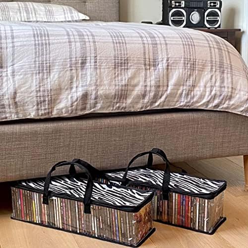 Evelots CD Storage Bags, 2 Pack, Holds 96 CDs, Zebra Print - Image 2
