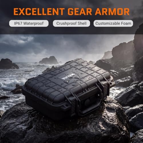 MEIJIA Portable All Weather Waterproof Protective Hard Case, Small Camera Case,Dry Case with Customizable Foam,Fit Use of Drones, Camera,Equipments, 11.65 ”x8.35”x3.78” - Image 4