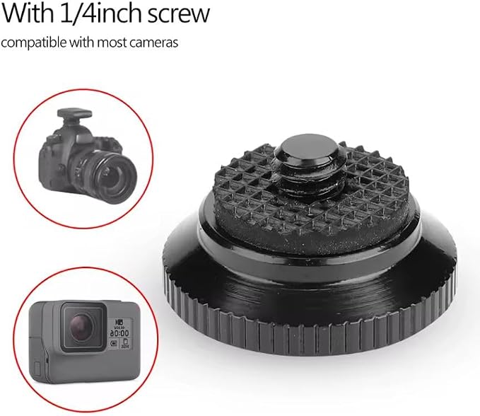 Quick Release Plate for Manfrotto Compact Action Tripod, 1/4 inch Screw Mount, Round Mini Aluminum Alloy, QR Plate - Image 5
