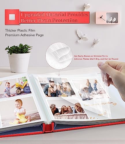 Artfeel Photo Album Self Adhesive Scrapbook Album for 3x5 4x6 5x7 8x10 Pictures,60 Pages Linen Cover with Display Window DIY Photo Book,Ideal Gifts for Family Travel Wedding Baby - Image 3