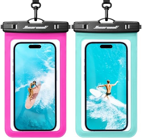 Hiearcool Waterproof Phone Pouch, Waterproof Phone Case, Green&Bright Red by Hiearcool