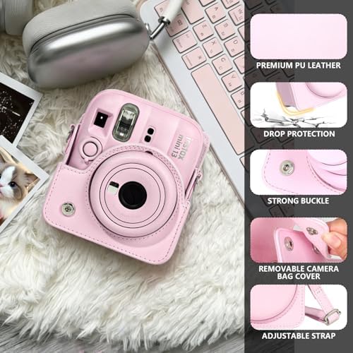 CAIYOULE Camera Case for Fujifilm Instax Mini 13 Instant Film Camera, Pink - Image 2