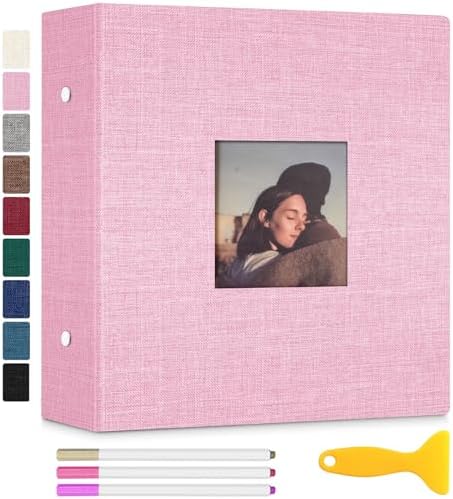 Zesthouse Photo Album Self Adhesive with Picture Display Window, 3-Ring Scrapbook Albums 60 Pages Holds 8x10 5x7 4x6 Photos, DIY Photo Book Ideal Gift for Family Wedding Baby by Zesthouse