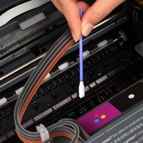 200 Pieces Foam Cleaning Swabs，3.66" Foam Tips Sponge Sticks for Lab, Dust-Free Cleaning Sponge Tip Swabs for Printer Heads, Scanners, Camera Lenses and Cleaning Guns - Blue - Image 3