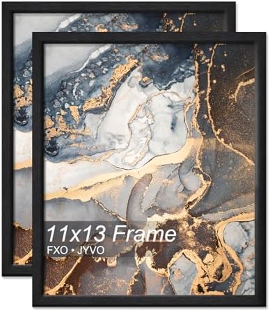 Fxojyvo 11x13 Picture Frame Set of 2 Black Engineered Wood Wall Hanging by Fxojyvo