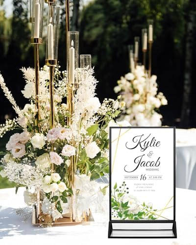 12 Pack Acrylic Sign Holders 4x6 Clear Picture Frame Stands Black - Image 2