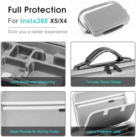 Carrying Case for Insta360 X6 X5 X4 Air Accessories, PU Material Travel Bag - Image 5