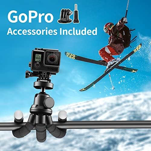 Aureday Phone Tripod, Flexible Tripod for iPhone and Android Cell Phone, Come with Wireless Remote and Clip for Video Recording/Vlogging/Selfie - Image 3
