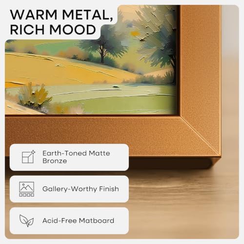 Homeforia 11x22 Bronze Newspaper Picture Frame, High-End Metal, Glass - Image 2