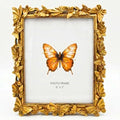 Gold 5X7 Vintage Picture Frames Golden Palm Butterfly Elegant Retro European Design,Antique Picture Frame for Tabletop Stand or Wall Hanging by Yanoayimo