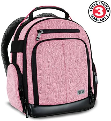 USA Gear Portable Camera Backpack for DSLR with Customizable Accessory Dividers, Weather Resistant Bottom and Comfortable Back Support - Compatible with Canon, Nikon, Sony, Fujifilm, and More (Red) - Image 3