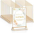 EHWINE 16 Pack Acrylic Sign Holder 8.5 x 11, Double Sided Gold Picture Frame Stand up Table Top Sign Holders, Clear Display Stand Menu Flyer Holder for Wedding Party (Provide Non-slip Mats) by EHWINE